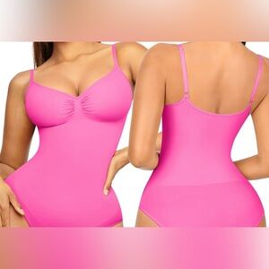FeelinGirl Shapewear Bodysuit Tummy Control Pink Size M/L